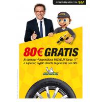 Por la compra de 4 neumáticos MICHELIN llanta 17″ o superior llevate 80 €